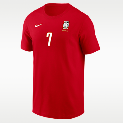 k*'様 韓国代表 シャツ レッド 11 Son Heung-min Korea Men's Nike Soccer T-Shirt. Nike.com